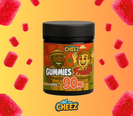 Edibles THC Légal France : Acheter nos Gummies Fraise 90mg